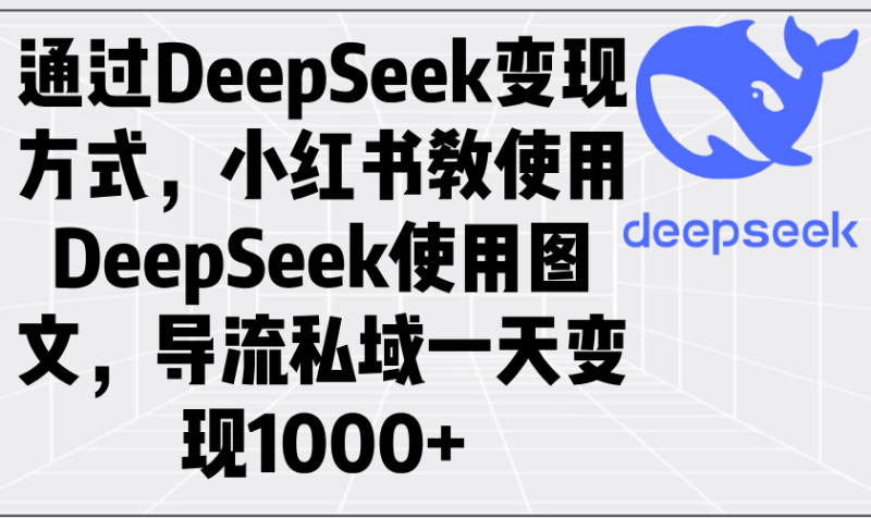 通过DeepSeek变现方式,小红书教使用DeepSeek图文,导流私域一天变现1000+睿集资源栈-网赚项目-副业赚钱-互联网创业-资源整合睿集资源栈