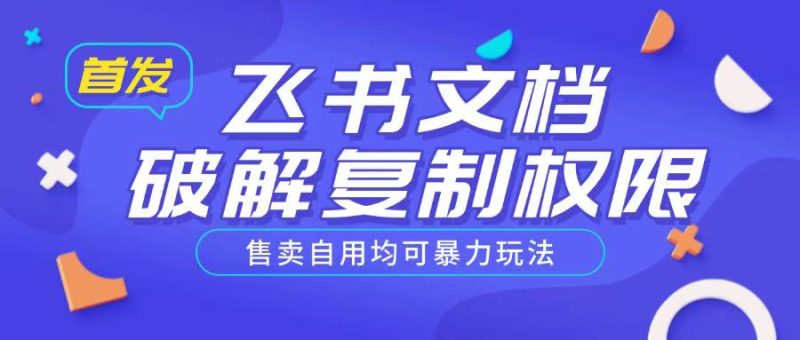 首发飞书文档破解复制权限,售卖自用均可暴力玩法睿集资源栈-网赚项目-副业赚钱-互联网创业-资源整合睿集资源栈