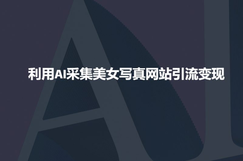 利用AI采集美女写真网站引流变现,引流嘎嘎的睿集资源栈-网赚项目-副业赚钱-互联网创业-资源整合睿集资源栈