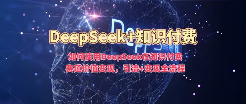 如何使用DeepSeek在知识付费赛道价值变现,引流+变现全流程睿集资源栈-网赚项目-副业赚钱-互联网创业-资源整合睿集资源栈