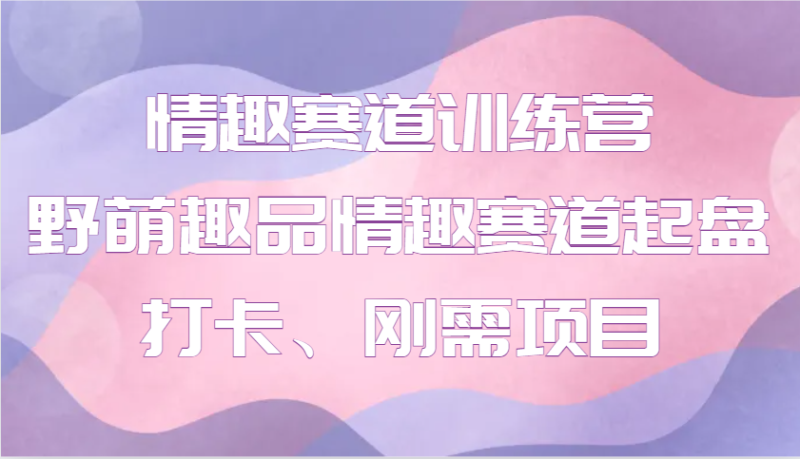 情趣赛道训练营 野萌趣品情趣赛道起盘打卡、刚需项目睿集资源栈-网赚项目-副业赚钱-互联网创业-资源整合睿集资源栈
