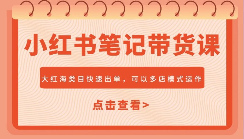 小红书笔记带货课,大红海类目快速出单,市场大,可以多店模式运作睿集资源栈-网赚项目-副业赚钱-互联网创业-资源整合睿集资源栈