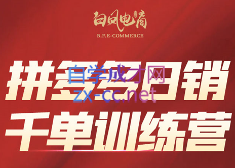 白凤电商·拼多多日销千单训练营(更新4月)睿集资源栈-网赚项目-副业赚钱-互联网创业-资源整合睿集资源栈